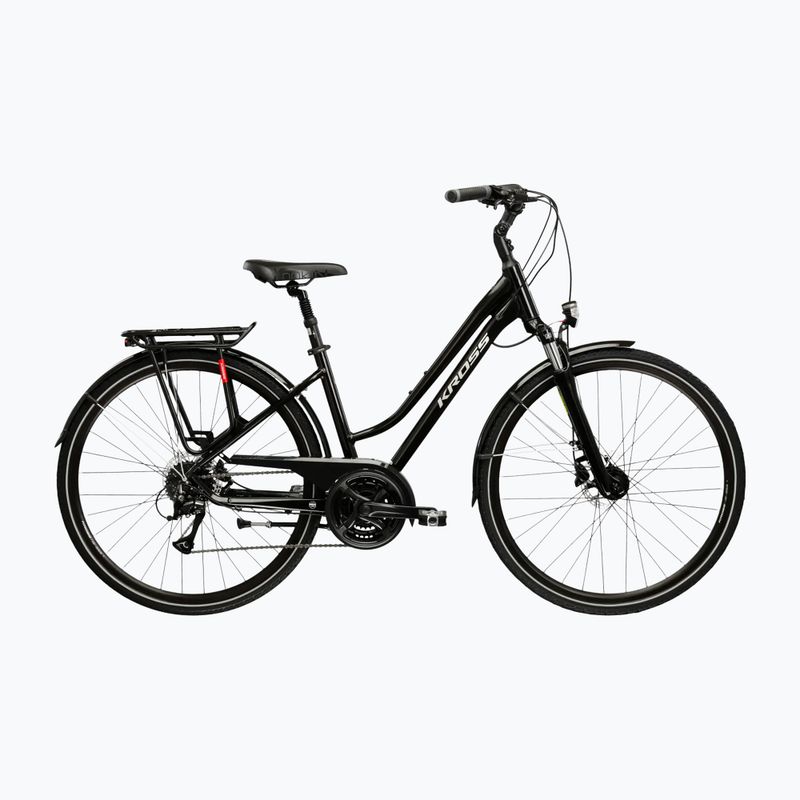 Rower trekkingowy damski KROSS Trans 4.0 W czarny/srebrny/połysk