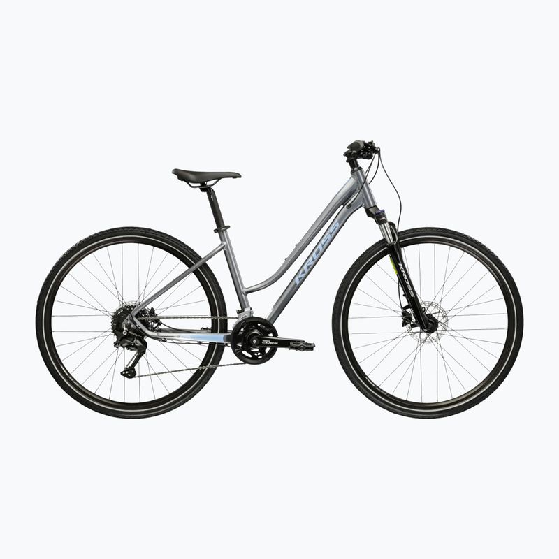Rower crossowy damski KROSS Evado 5.0 W szary/niebieski/połysk