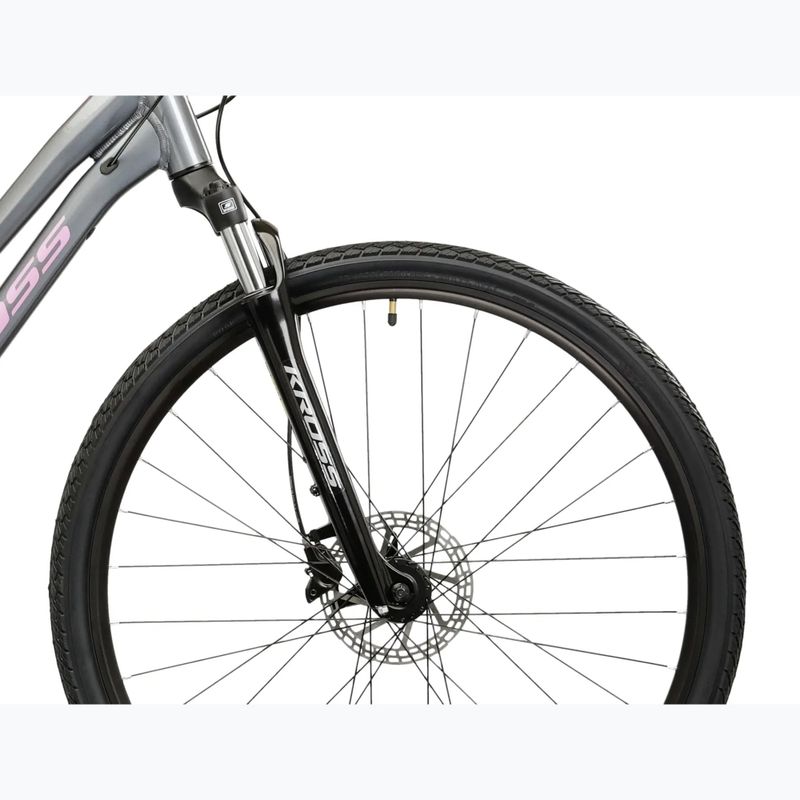 Rower crossowy damski KROSS Evado 4.0 W szary/różowy/połysk 6
