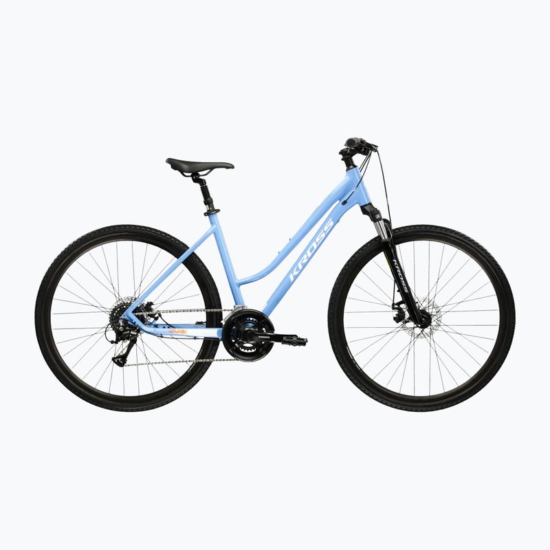 Rower crossowy damski KROSS Evado 3.0 W niebieski/biały/połysk