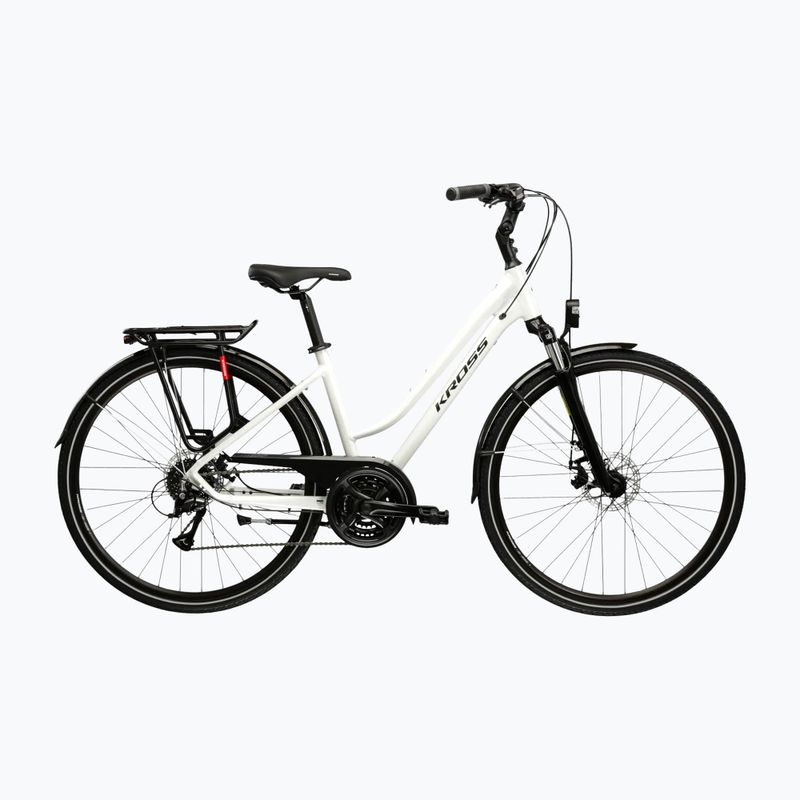Rower trekkingowy damski KROSS Trans 3.0 W perłowy/czarny/połysk