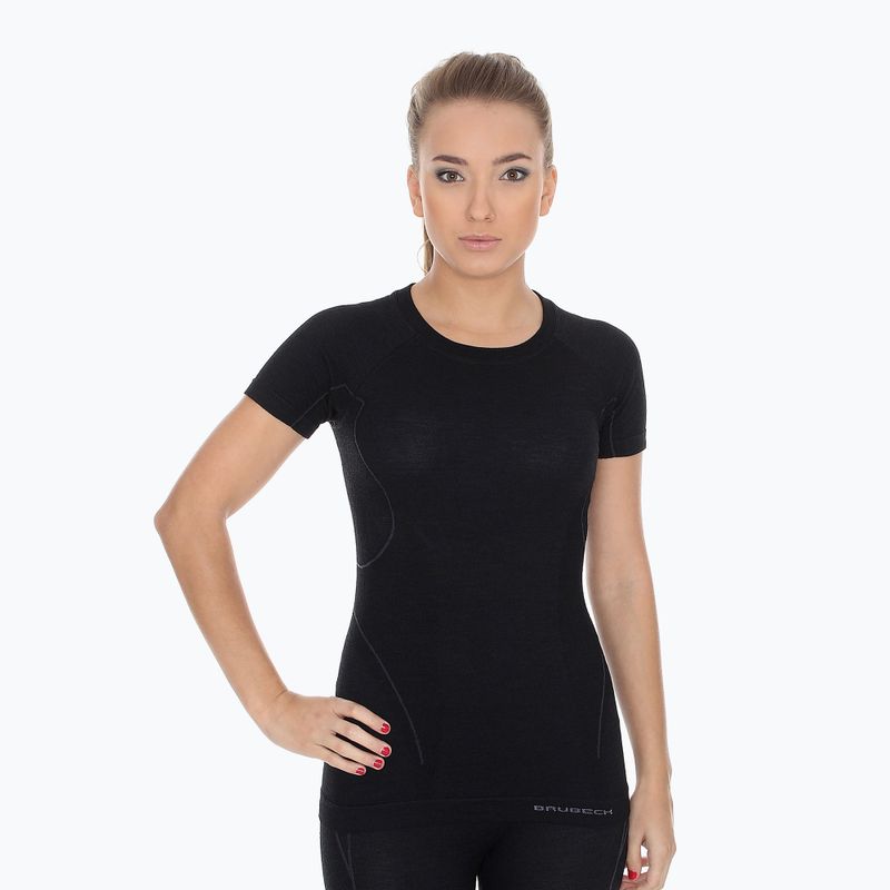 Koszulka termoaktywna damska Brubeck Active Wool czarny