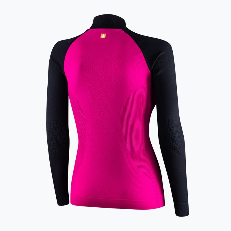 Bluza termoaktywna damska Brubeck Athletic Full Zip fuksjowy/czarny 4