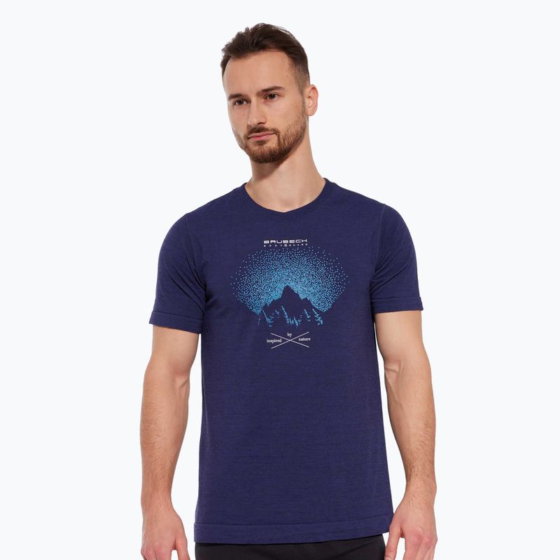 Koszulka termoaktywna męska Brubeck Outdoor Merino Wool Pro ciemnoniebieski/góry 12