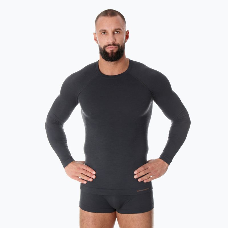 Bluza termoaktywna męska Brubeck Merino Active Wool grafitowy