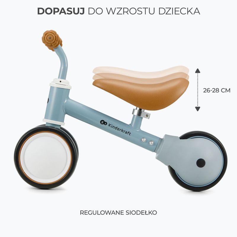 Rowerek biegowy trójkołowy Kinderkraft Cutie light blue 7