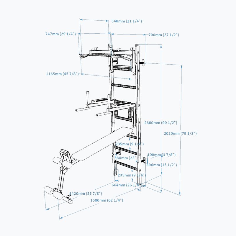 Drabinka gimnastyczna BenchK biała BK-233W 4