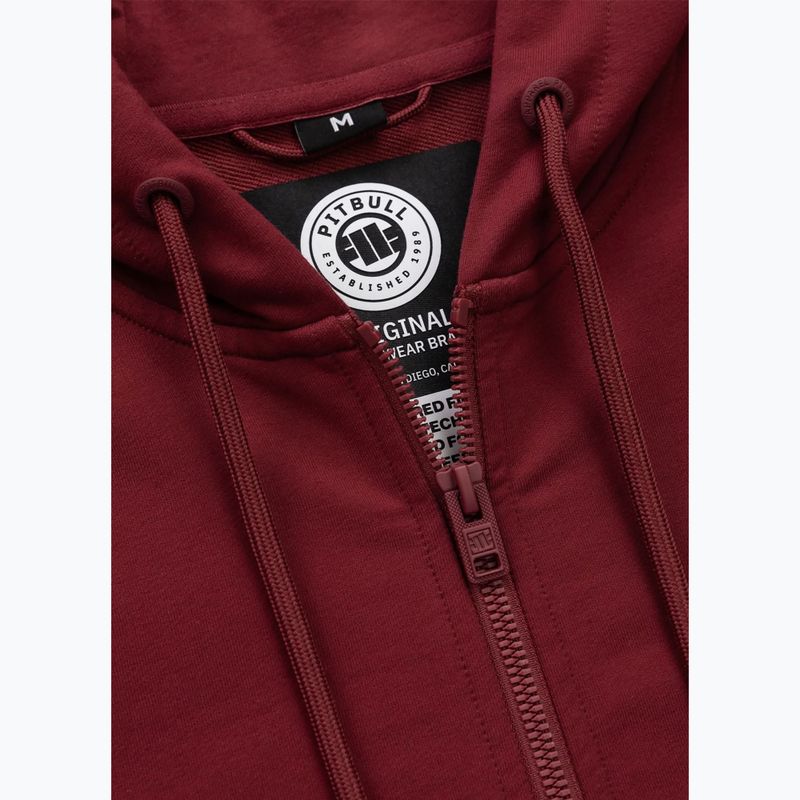 Bluza męska Pitbull Tape Nugget Hooded Zip Sweatshirt burgundy 9