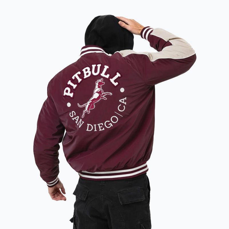 Kurtka męska Pitbull Manolito Baseball burgundy 3