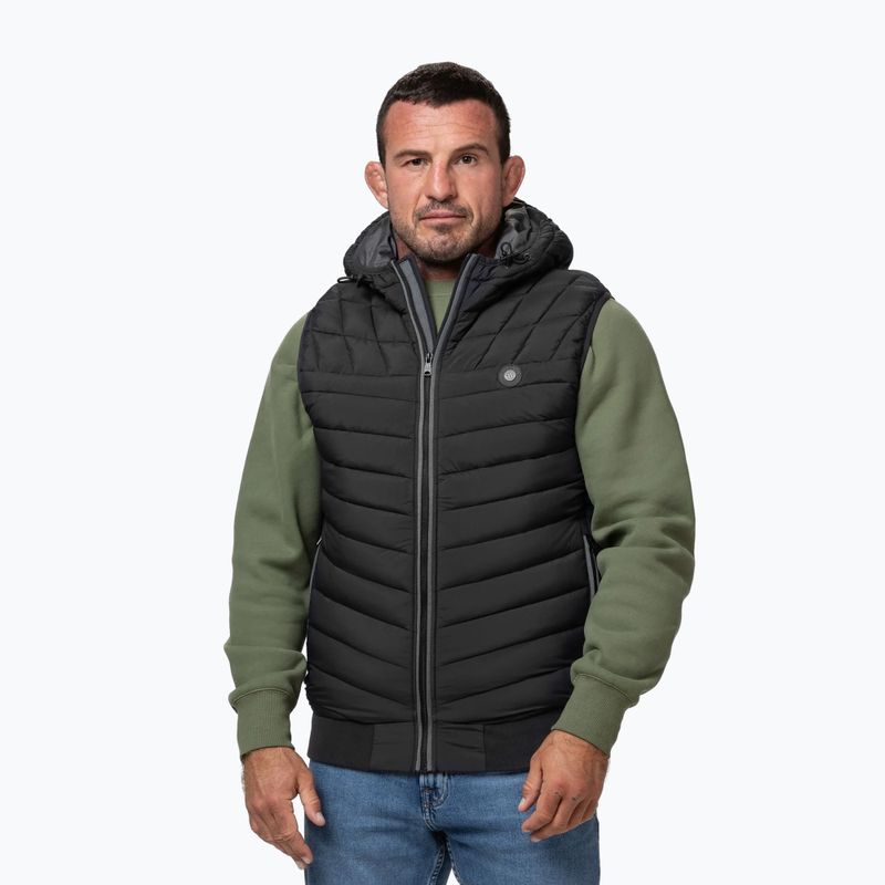 Bezrękawnik męski Pitbull Naylor Padded Hooded black 4