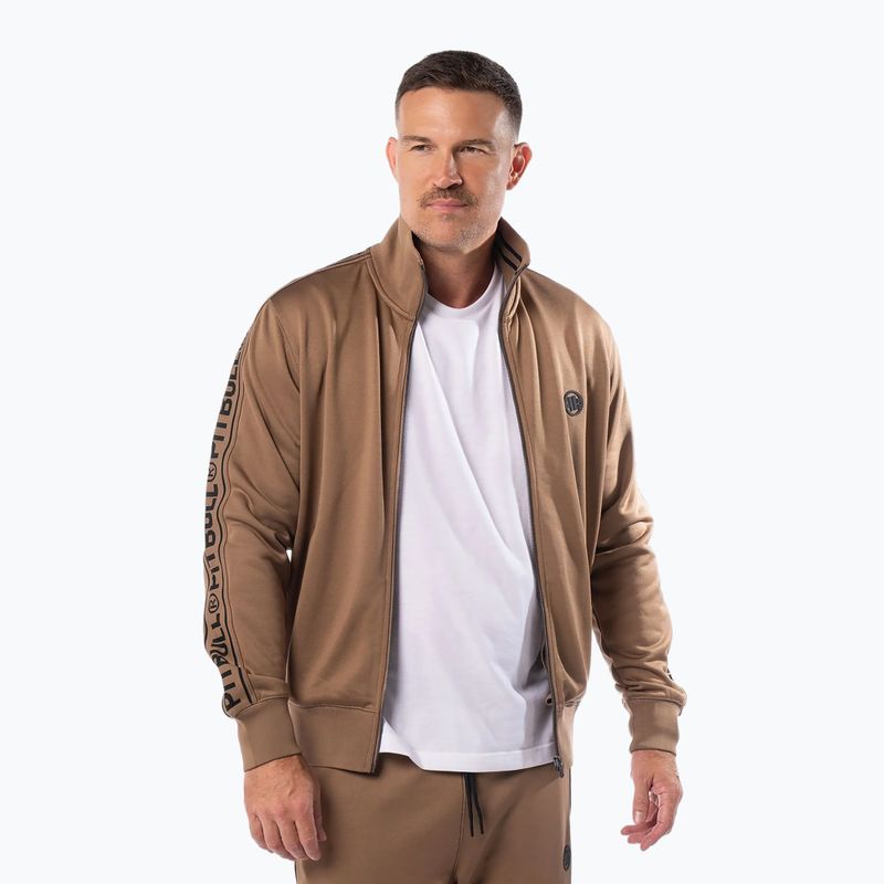 Bluza męska Pitbull Trackjacket Tape Logo Terry Group coyote brown 2