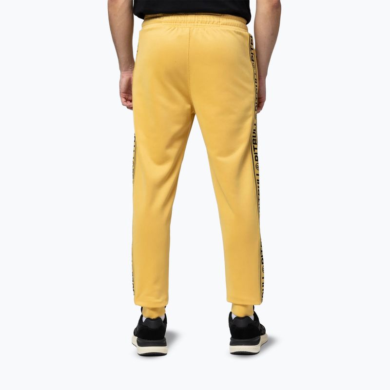 Spodnie męskie Pitbull Trackpants Tape Logo Terry Group pale yellow 3