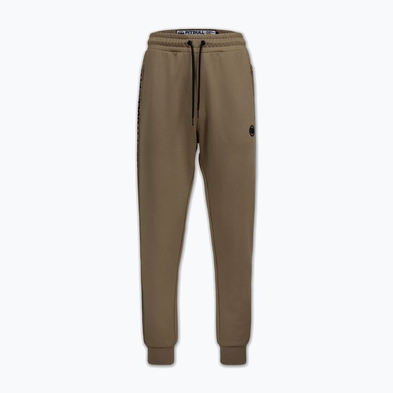 Spodnie męskie Pitbull Trackpants Tape Logo Terry Group coyote brown 2