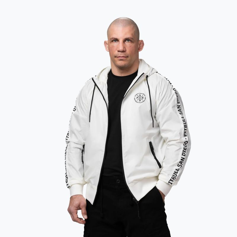 Kurtka męska Pitbull Athletic Tape Nylon Hooded off white