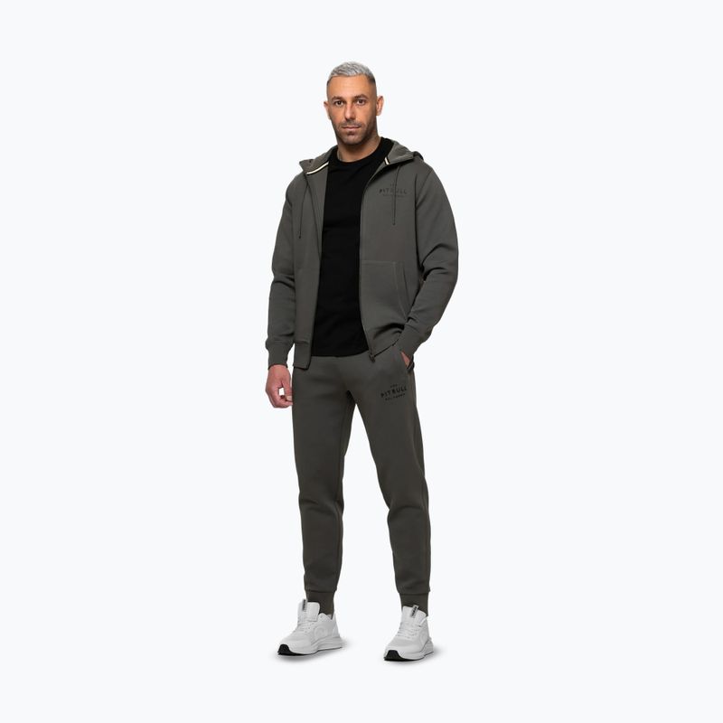 Bluza męska Pitbull Sampson Hooded Zip Sweatshirt grey/green 2