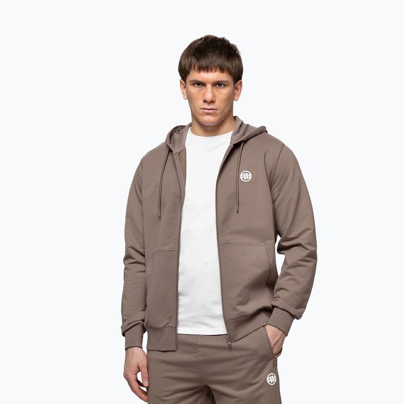 Bluza męska Pitbull Nugget Small Logo Hooded Zip brown savana 4