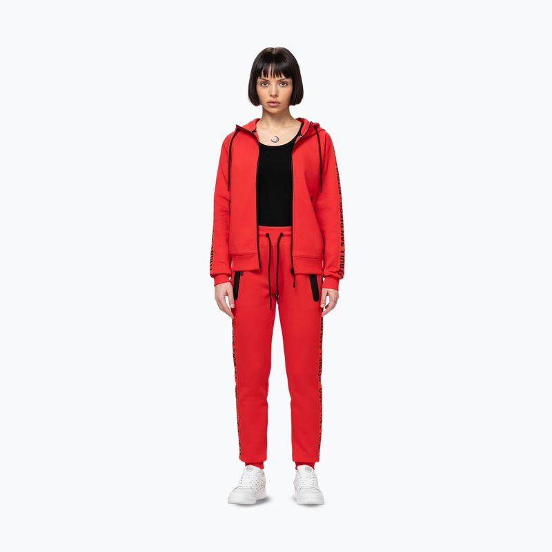 Bluza damska Pitbull Explory Tape Hooded Zip fluo/red 2