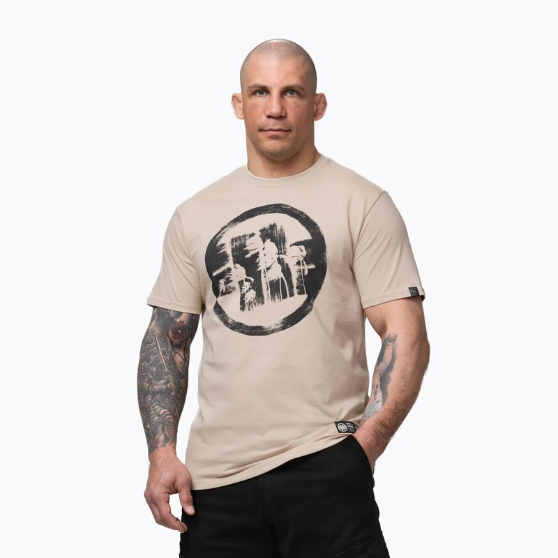 Koszulka męska Pitbull Logo Palms ultra light sand