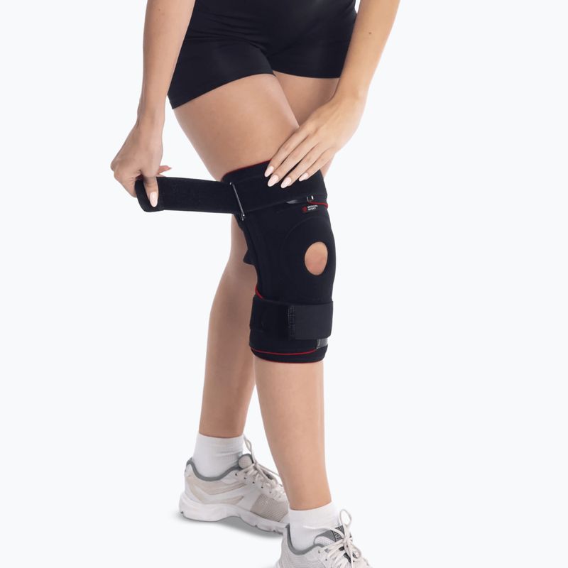 Stabilizator stawu kolanowego MSupport Red czarny 3