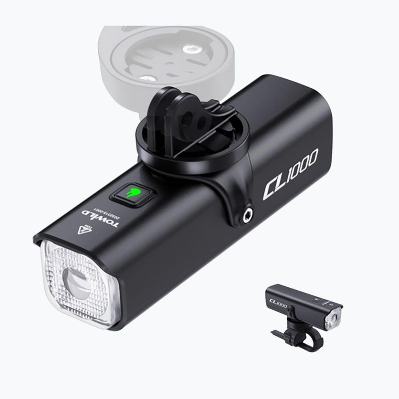 Zestaw lampek rowerowych TOWILD CL1000 + TL03 set black 2