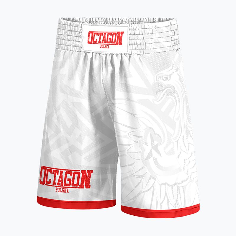 Spodenki bokserskie męskie Octagon Polska Biało Czerwony white