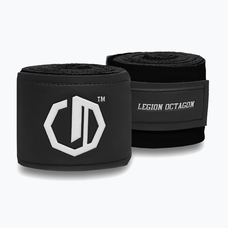 Bandaże bokserskie Octagon Legion Supreme 400 cm black/white