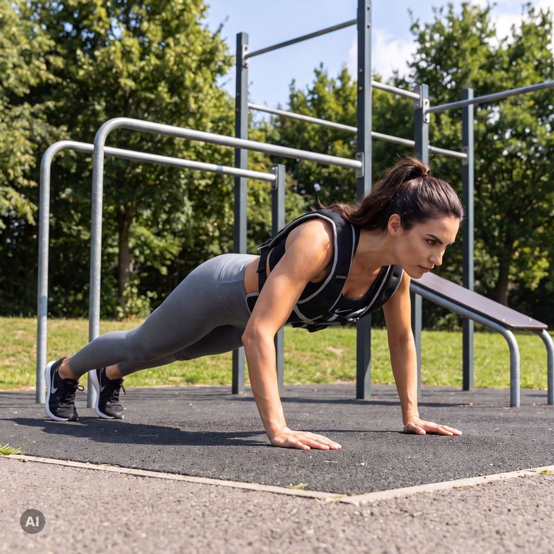 Kamizelka treningowa z obciążeniem XTREXO WV-08 8 kg czarna 9