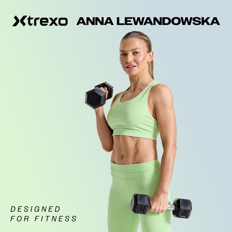 Hantel ogumowany XTREXO Hex 15 kg 2