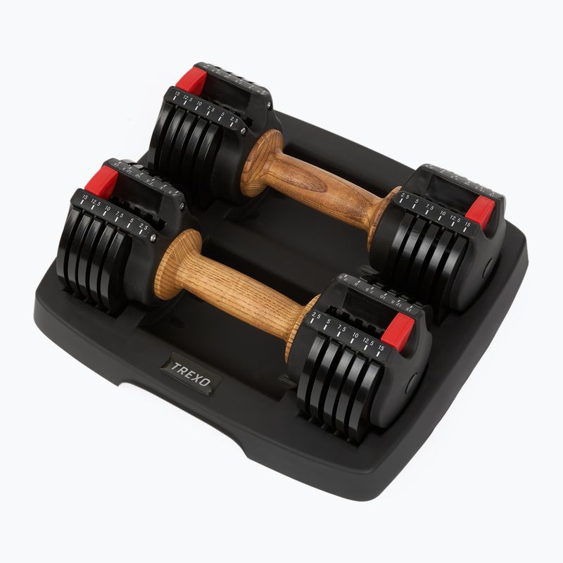 Zestaw hantli regulowanych XTREXO ADS15 2 x 6,8 kg czarny