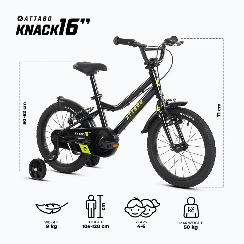 Rower dziecięcy ATTABO KNACK 16" czarny 2