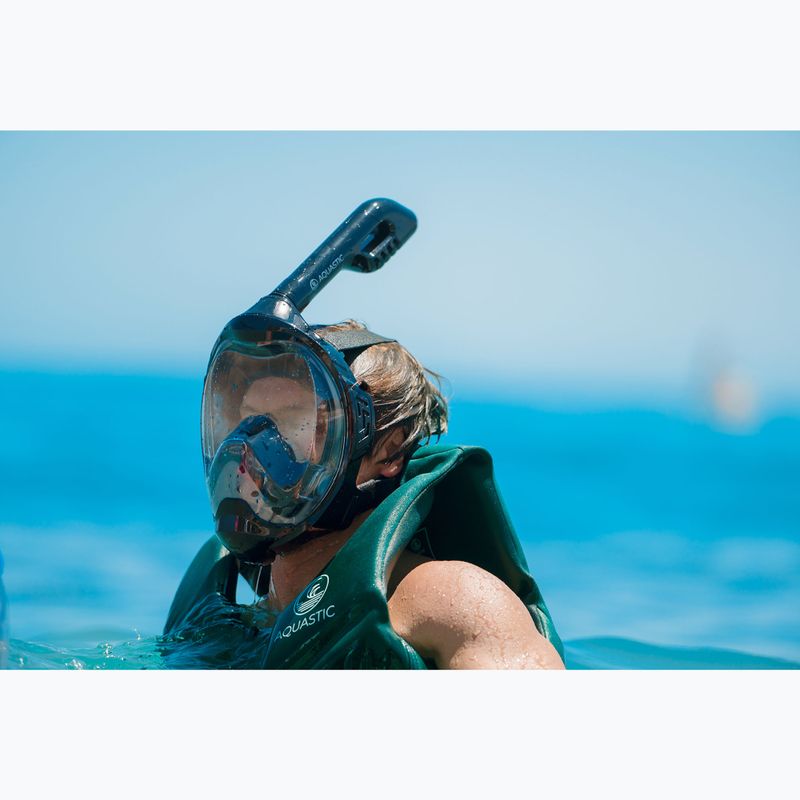 Maska pełnotwarzowa do snorkelingu AQUASTIC KAI czarny 4
