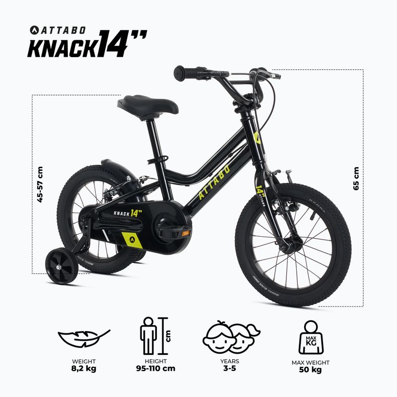 Rower dziecięcy ATTABO KNACK 14" czarny 17