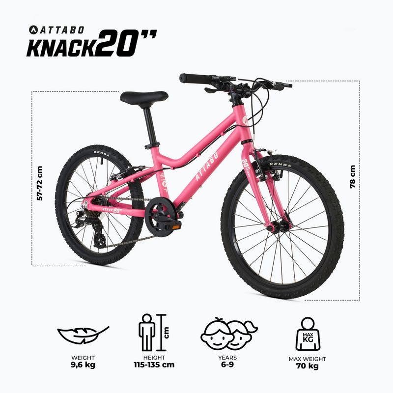 Rower dziecięcy ATTABO KNACK 20" różowy 2