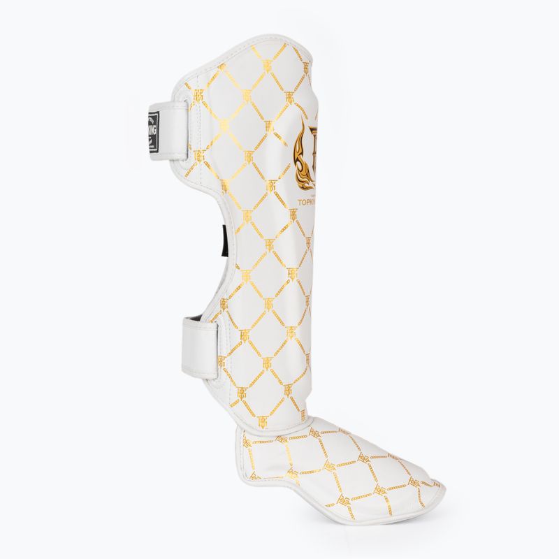 Ochraniacze piszczeli i stóp Top King Chain white/gold 2