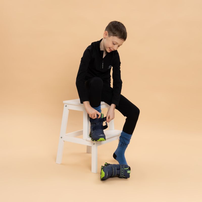 Śniegowce dziecięce KADVA Snowey Mid WaterProof granatowy/zielony 11