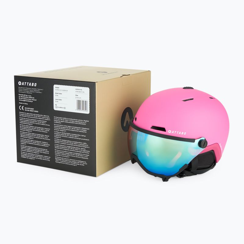 Kask narciarski dziecięcy ATTABO Avens 2.0 Jr Visor różowy 14