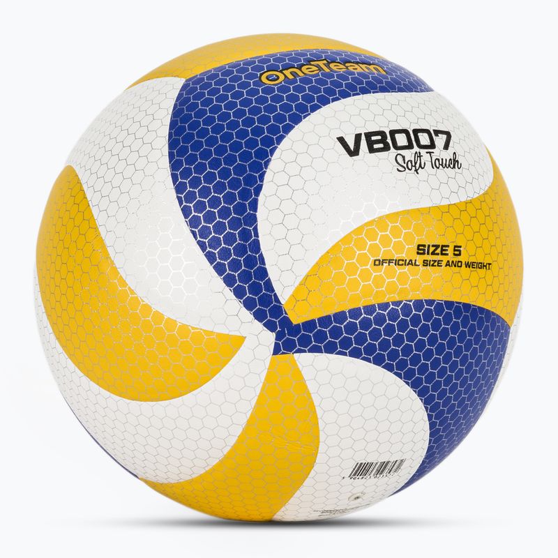 Piłka do siatkówki OneTeam VB007 żółty/niebieski/biały rozmiar 5 2