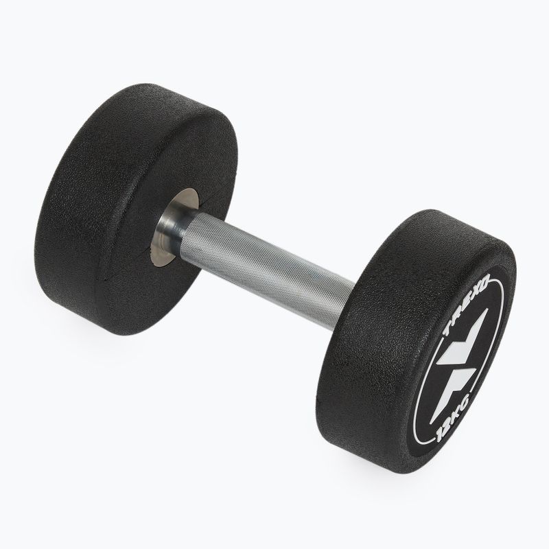 Hantel żeliwny gumowany XTREXO Pro 12 kg czarny