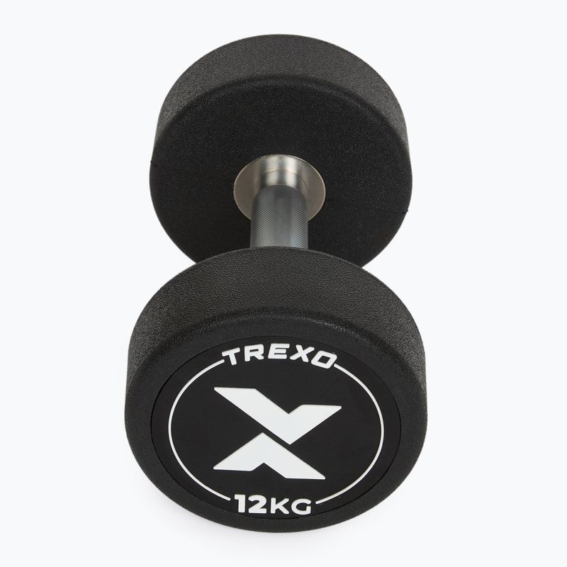 Hantel żeliwny gumowany XTREXO Pro 12 kg czarny 7