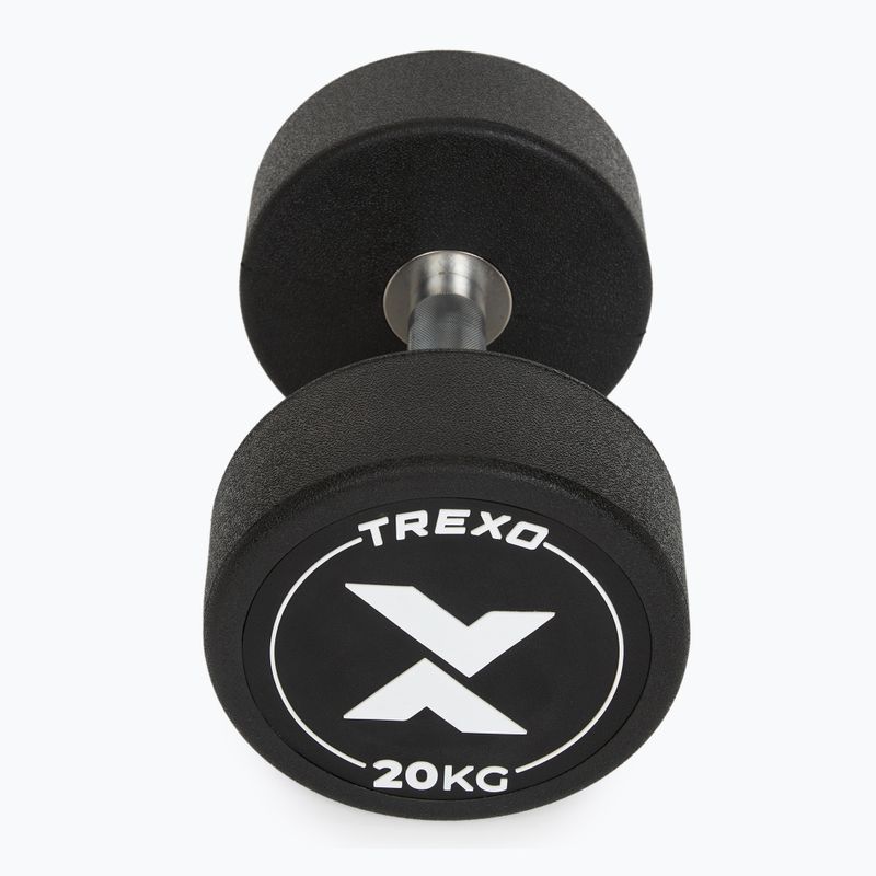 Hantel żeliwny gumowany XTREXO Pro 20 kg czarny 7