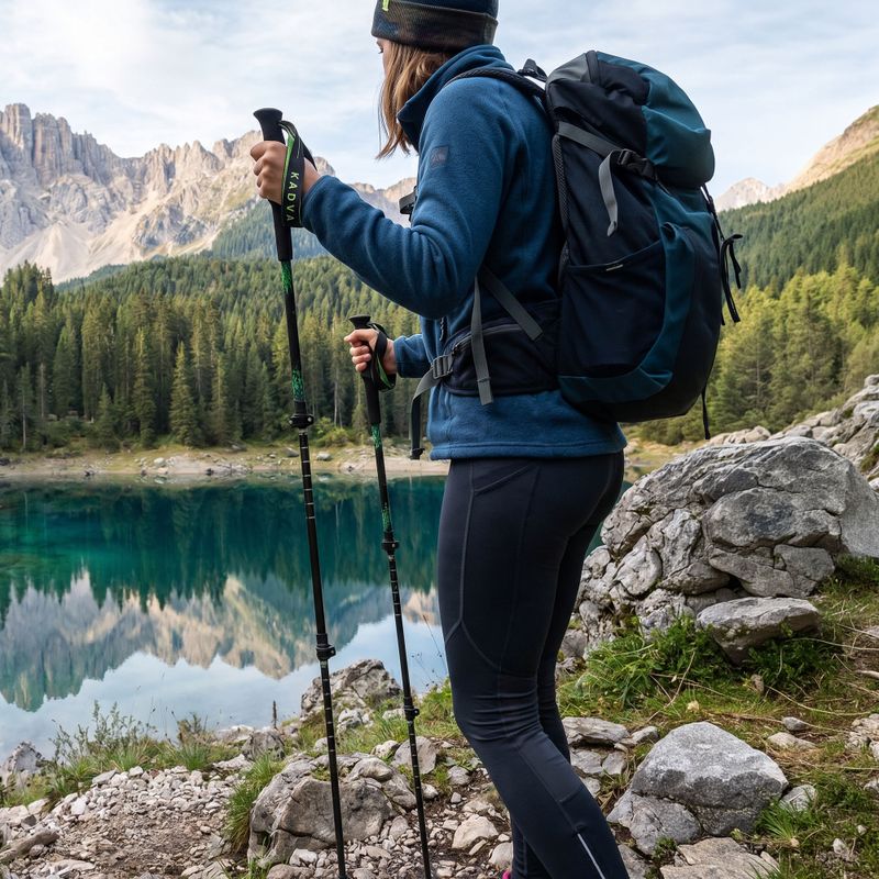 Kije trekkingowe KADVA Torre regulowane karbonowe zielony 10