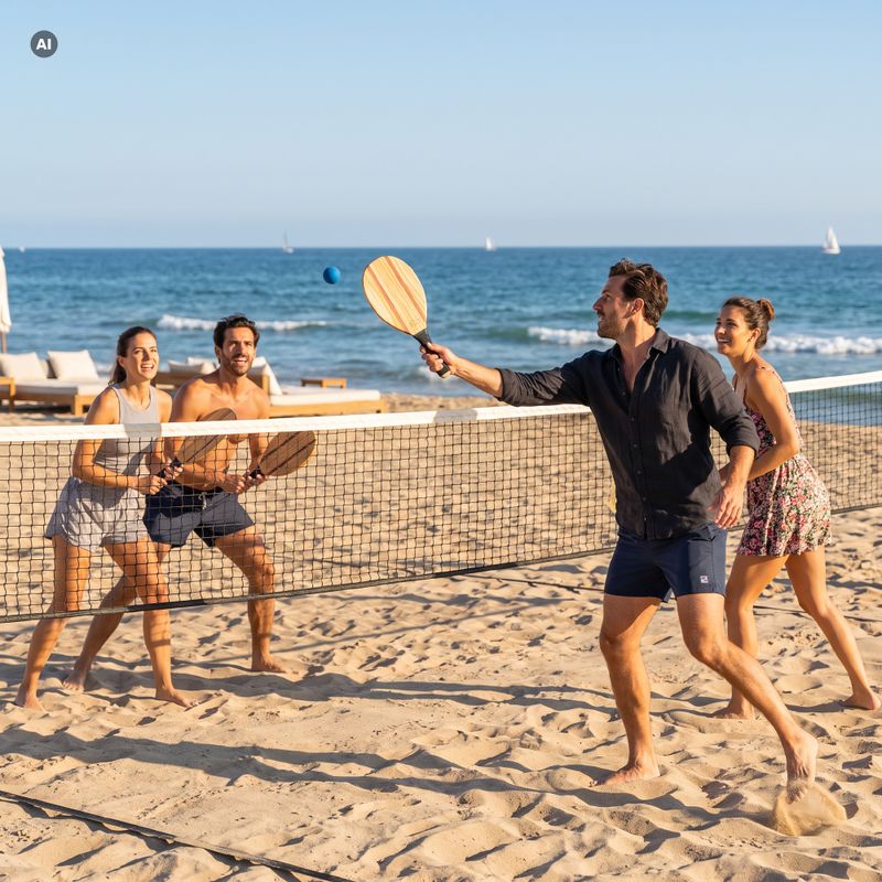 Zestaw do tenisa plażowego OneTeam Beach Play brązowy 2