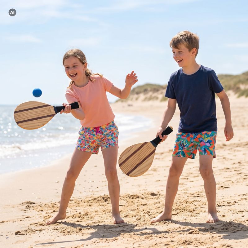 Zestaw do tenisa plażowego OneTeam Beach Play brązowy 3