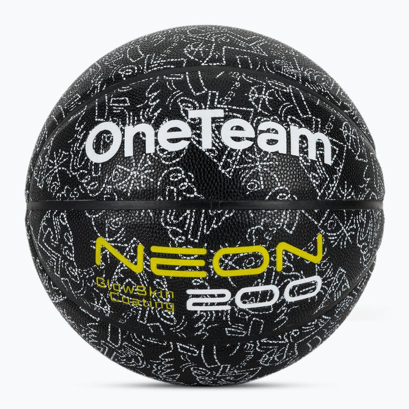 Piłka do koszykówki OneTeam Neon czarny rozmiar 7