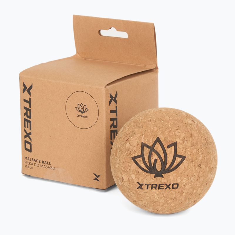 Piłka do masażu XTREXO korkowa 8 cm naturalny 5