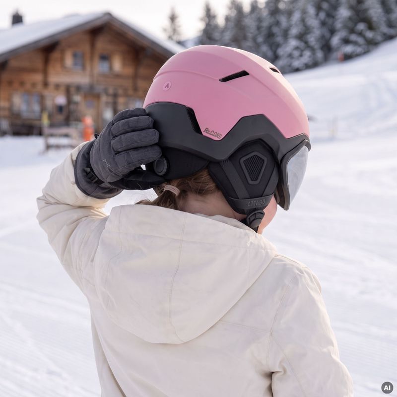 Kask narciarski dziecięcy ATTABO Avens 3.0 Jr Visor ERT różowy 8