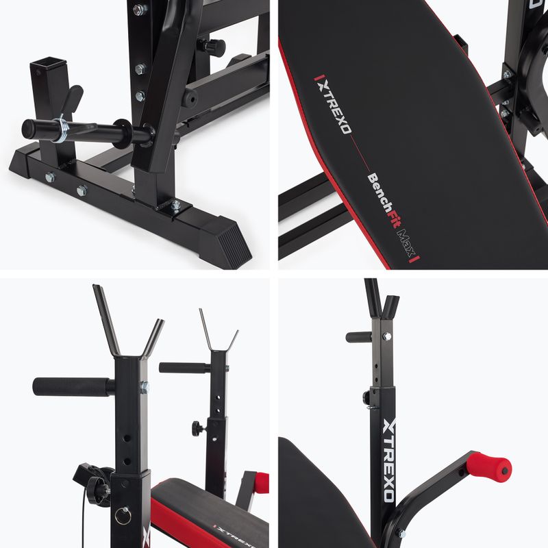 Ławka treningowa XTREXO BenchFit Max ze stojakiem i modlitewnikiem czarny 16