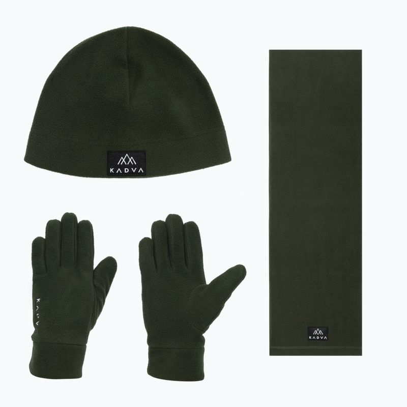 Zestaw KADVA TREKKO 3in1 SET fleece czapka + szalik zielony