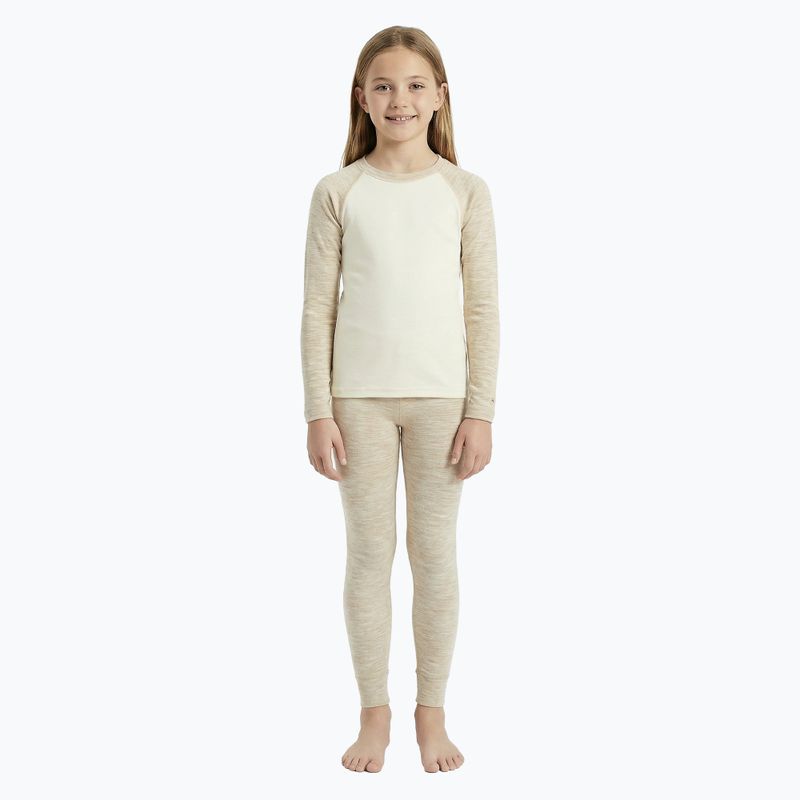 Komplet bielizny termoaktywnej dziecięcej WOOLCANO Merino SET0982 beżowy
