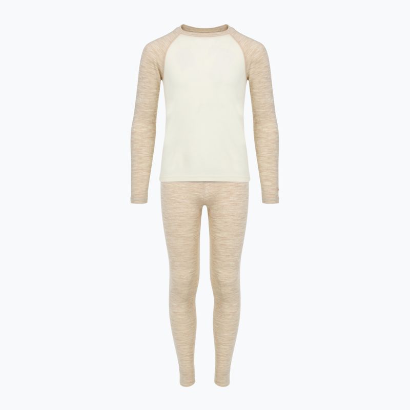 Komplet bielizny termoaktywnej dziecięcej WOOLCANO Merino SET0982 beżowy 8